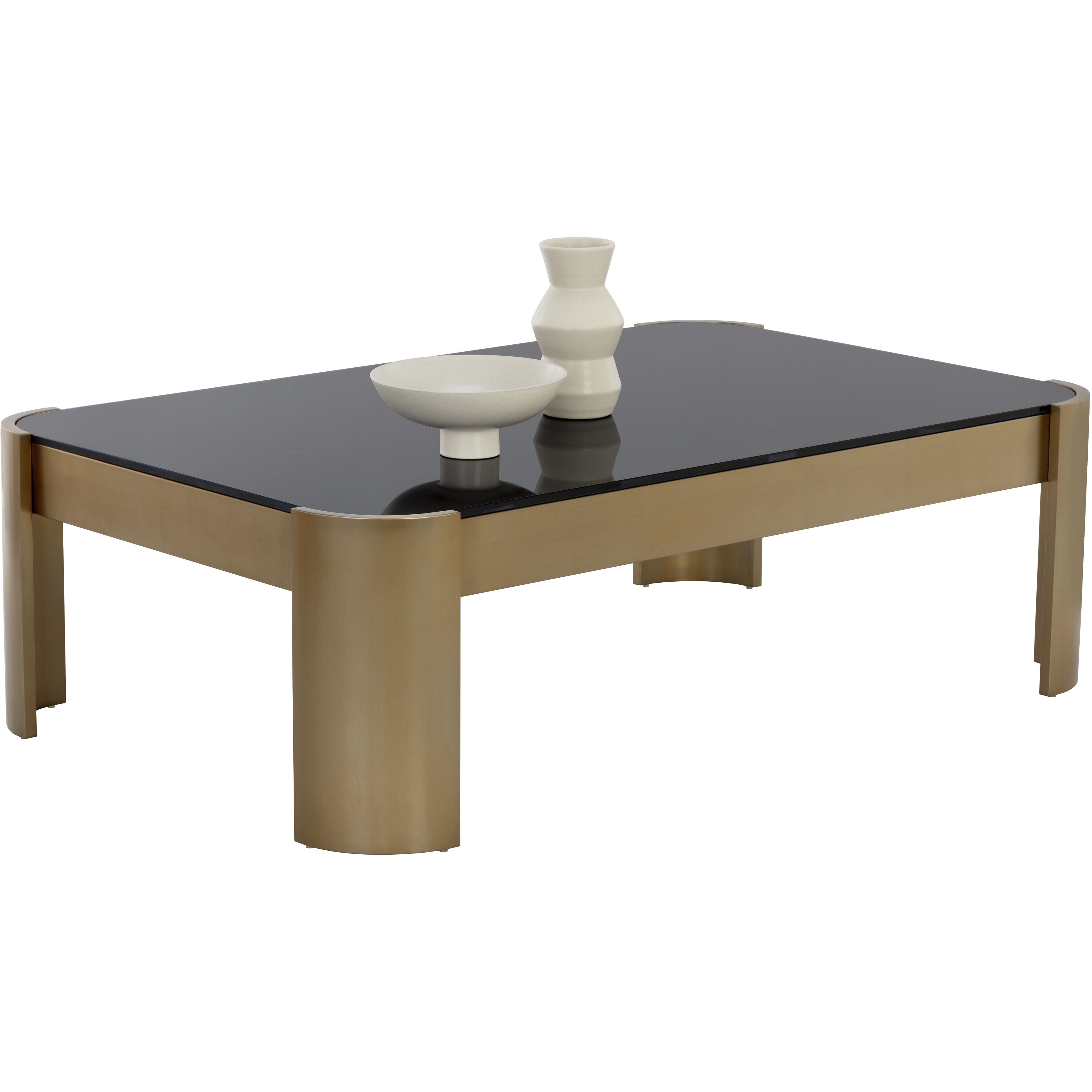 Irvine 55 X 36 inch Black / Gold Coffee Table